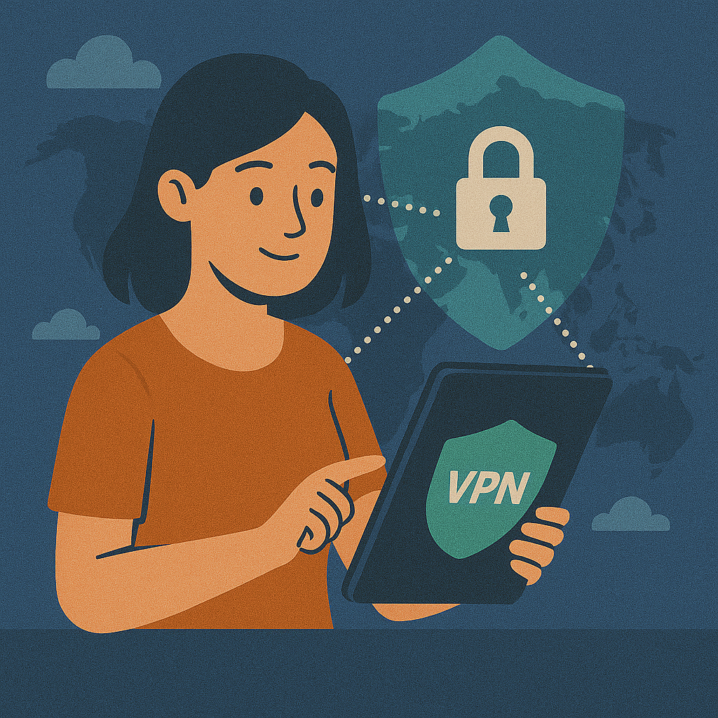 VPN auf Reisen – Illustration
